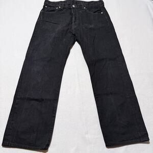 Levi's 501 Original Jeans Mens 36x30 Black Denim Straight Leg Button-Fly - Flaws